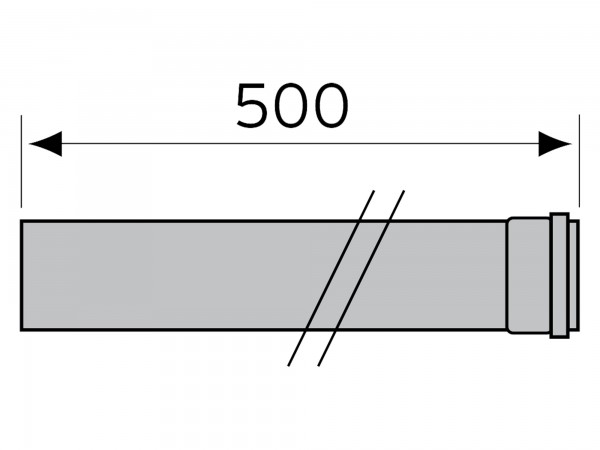 Abgasrohr - Verlängerung 0,5 m DN 80 Aluminium