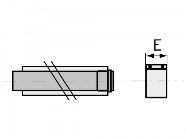 Rohr zur Verlängerung - Konzentrischer Ablauf 60/100 mm